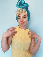 Load image into Gallery viewer, LONG YELLOW SLEEVELESS FLORAL DRESS
