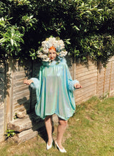 Load image into Gallery viewer, Holographic Blue and Green Mermaid sequin Marabou Mini-Dress
