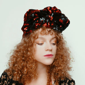 Style 3: Red / Black sequin Party Turban