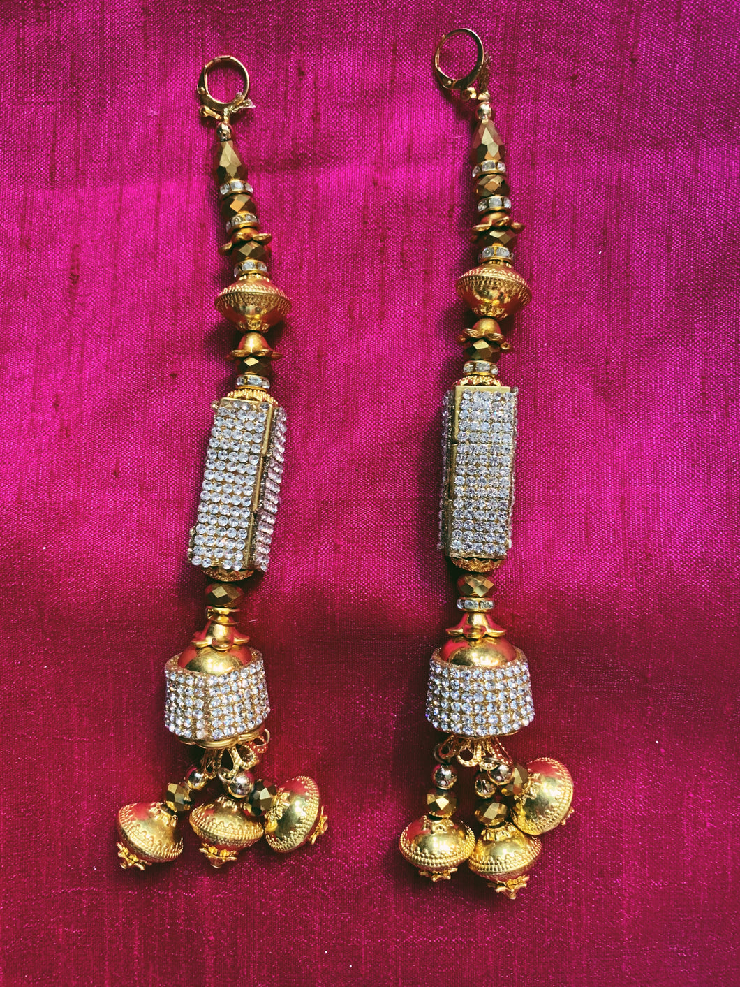 BLING diamanté bejewelled huge dangle dazzle earrings