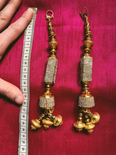 Load image into Gallery viewer, BLING diamanté bejewelled huge dangle dazzle earrings
