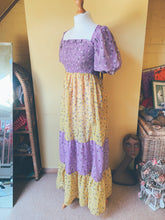 Load image into Gallery viewer, Floral gypsy / prairie Summer maiden Maxi dress with puff sleeves
