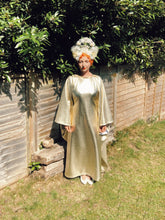 Load image into Gallery viewer, Metallic Gold Kaftan Dress with Mirror Trim
