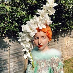 White Lillies Headpiece - wear 3 ways