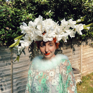 White Lillies Headpiece - wear 3 ways
