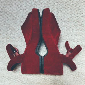 Red Velvet vintage 90s wedges UK sizE 4-5