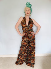 Load image into Gallery viewer, RARE 70s Flared lava Print Jumpsuit *PERSONAL COLLECTION*
