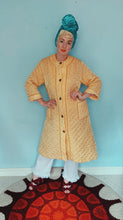 Load image into Gallery viewer, Shiny Yellow quilted 60s Housecoat - Size Medium
