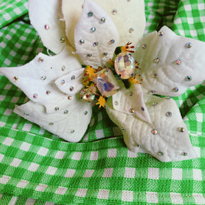 White Jewelled Poinsettia Hair Clip *Order before 18th for Christmas post*