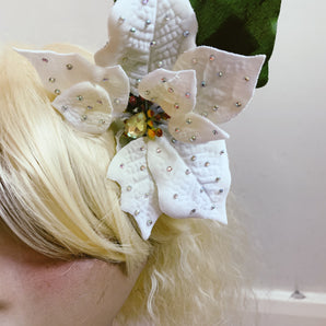 White Jewelled Poinsettia Hair Clip *Order before 18th for Christmas post*