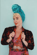 Load image into Gallery viewer, Velvet 80s bolero - golds, reds burgundy Size 10-12
