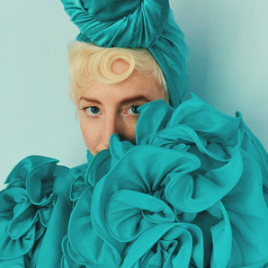 Green 80s Ruffle Bolero Jacket Size 12