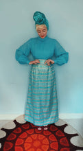 Load image into Gallery viewer, Richards Shops Blue Vintage Brocade Maxi Dress Size 10
