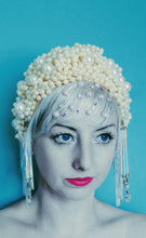 Load image into Gallery viewer, Pearl SkullCap, Hat, Headdress, Wig, Cher,
