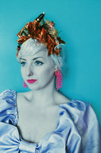 Load image into Gallery viewer, Metallic Orange Whiskey Glasses Origami Crown / Headdress / Christmas / NYE
