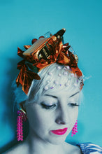 Load image into Gallery viewer, Metallic Orange Whiskey Glasses Origami Crown / Headdress / Christmas / NYE
