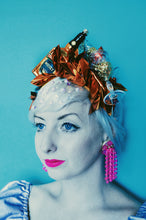 Load image into Gallery viewer, Metallic Orange Whiskey Glasses Origami Crown / Headdress / Christmas / NYE

