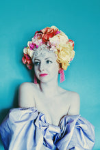 Load image into Gallery viewer, Floral Party pink, Yellow, White Reversible Headdress /flower Crown
