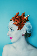 Load image into Gallery viewer, Metallic Orange Origami Crown / Headdress / Christmas / NYE
