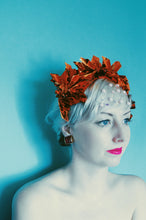 Load image into Gallery viewer, Metallic Orange Origami Crown / Headdress / Christmas / NYE
