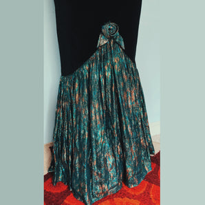 Velvet and metallic lame cocktail party Dress Size 10