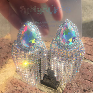 OTT Iridescent Gem Dangle Chandelier Earrings