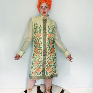 Hawaiian Alfred Shaheen Vintage Silk Tunic Dress