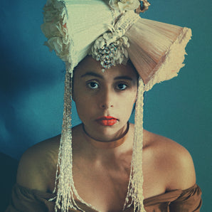 Vintage Lampshades White beaded Headdress