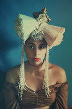 Load image into Gallery viewer, Vintage Lampshades White beaded Headdress
