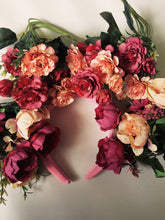 Load image into Gallery viewer, &quot;Floral Whimsy&quot; &#39;Plum Pink and Cream&#39; Vintage Floral Headdress Kit and Tutorial
