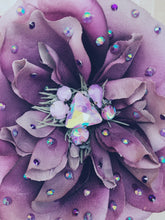 Load image into Gallery viewer, Blown Roses Aubergine Purple Bejewelled Brooch
