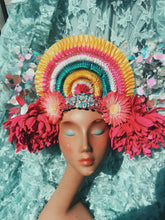 Load image into Gallery viewer, Pink Statement circus headdress / crown / headpiece / burlesque / cabaret
