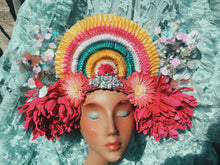 Load image into Gallery viewer, Pink Statement circus headdress / crown / headpiece / burlesque / cabaret
