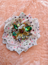 Load image into Gallery viewer, Heavily Bejewelled Rose White Brooch
