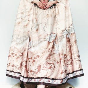 Free Size Vintage Marble Kaftan Dress