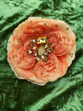 Load image into Gallery viewer, Artificial Cabbage Rose Brooch in Peachy Orange
