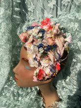 Load image into Gallery viewer, Vintage Silk flower Skullcap headdress
