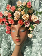 Load image into Gallery viewer, *RESERVED* DO NOT PURCHASE* Pastel pink vintage headdress / crown / headpiece / bridal / festival / ascot
