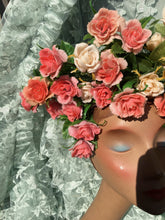 Load image into Gallery viewer, *RESERVED* DO NOT PURCHASE* Pastel pink vintage headdress / crown / headpiece / bridal / festival / ascot
