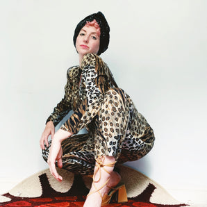 80s leopard print Jumpsuit - Size 10