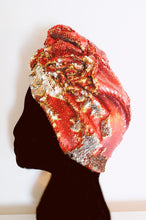 Load image into Gallery viewer, Style 2: Red / Gold sequin Party Turban
