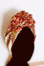 Load image into Gallery viewer, Style 2: Red / Gold sequin Party Turban
