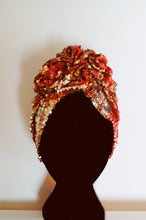 Load image into Gallery viewer, Style 2: Red / Gold sequin Party Turban
