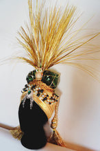Load image into Gallery viewer, Gold and green BESPOKE TURBan
