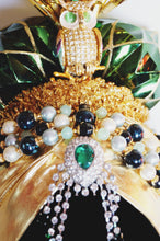 Load image into Gallery viewer, Gold and green BESPOKE TURBan
