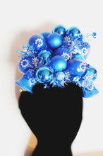 Load image into Gallery viewer, Vintage blue and silver baubles headdress
