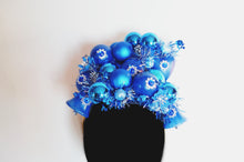 Load image into Gallery viewer, Vintage blue and silver baubles headdress
