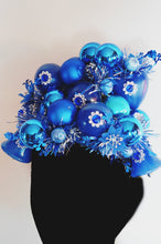 Load image into Gallery viewer, Vintage blue and silver baubles headdress
