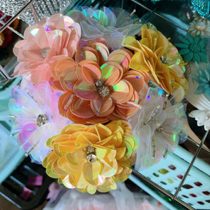 Sequin Pastel Iridescent Flower Skullcap