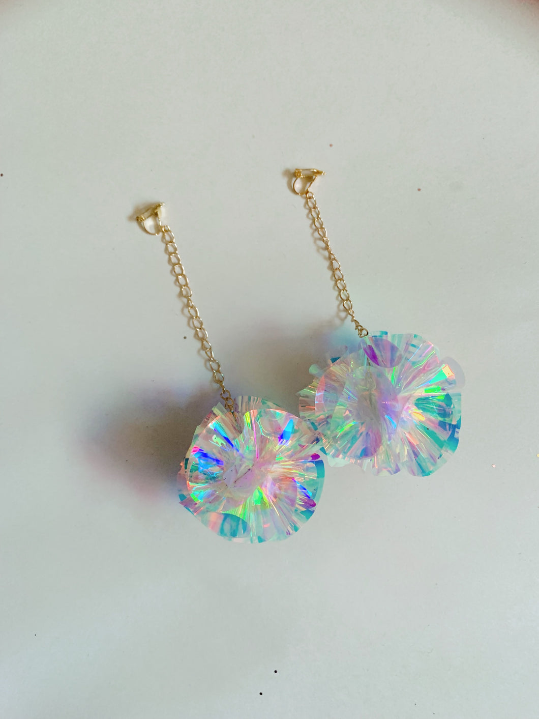 Iridescent orb Statement Earrings
